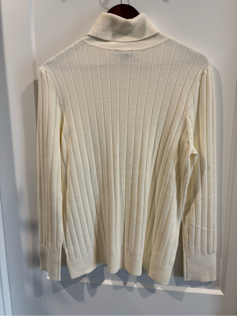 Talbots Cream Ribbed Turtleneck Sweater - Picture 3 of 9
